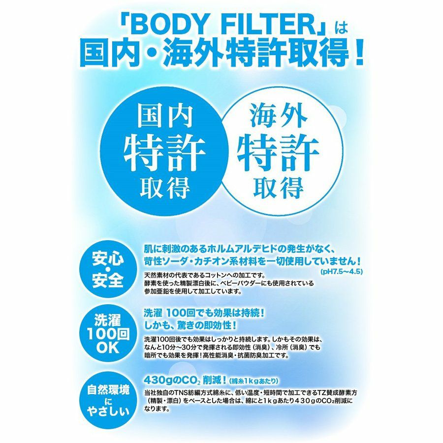 メール便（DM便）送料無料 メンズ Vネック半袖Tシャツ ボディフィルター 8073BF 驚きの消臭効果 世界特許のインナー BODYFILTER SUBROSA メンズ tシャツ vネック 機能性　インナーシャツ 半袖 速乾 防臭 深 消臭 部屋干し 大きいサイズ M L LL 綿100% フライス