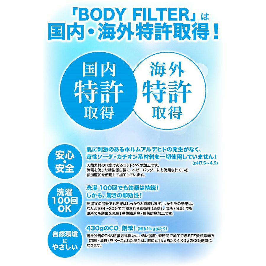 メール便（DM便）送料無料 メンズ 丸首半袖Tシャツ ボディフィルター 8074BF 驚きの消臭効果 世界特許のインナー　BODYFILTER SUBROSA tシャツ 丸首 機能性 インナーシャツ 半袖 速乾 防臭 深 消臭 部屋干し ギフト 大きいサイズ M L LL 綿100% フライス 