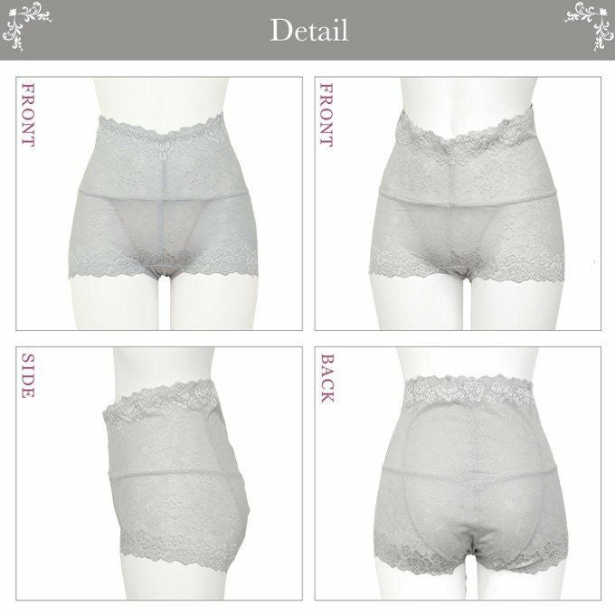 日本製 メール便送料無料 総レース 8180rt 深履き サニタリーショーツ 羽根付対応 下着 レディース ショーツ ハイウエスト 羽根付き 大きいサイズ M L LL サニタリー ショーツ 吸水 漏れ 漏れる 生理ショーツ 下着 綿 ヒップハング 響きにくい 響かない おしゃれ