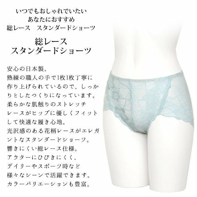 日本製 メール便送料無料 総レース スタンダード ショーツ 8181rt 下着 レディース ショーツ 女性 肌着 セクシー パンツ ストレッチ 花柄 レース 渡辺商店 単品 レース セクシー 大きいサイズ おしゃれ 響かない 響きにくい デイリーショーツ インナー 黒 M L LL XL