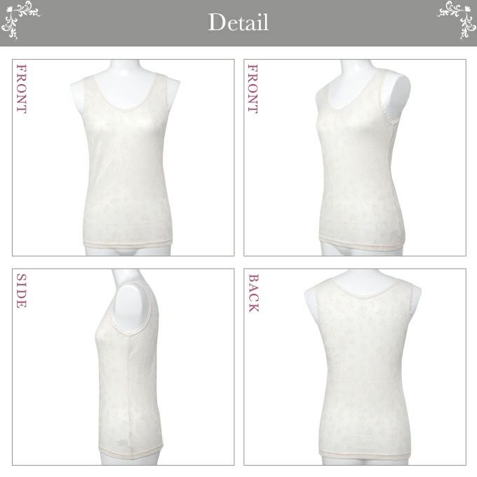 綿混 メッシュ ジャガード タンクトップ 3163 インナーレディース 女性 トップス用 通気性 涼しい 涼感 さわやか タンク インナーシャツ インナーウェア 肌着 大きいサイズ 花柄 汗 吸湿性 M L LL 伸縮性 ストレッチ アンダーウェア ウエア 春 夏 夏物