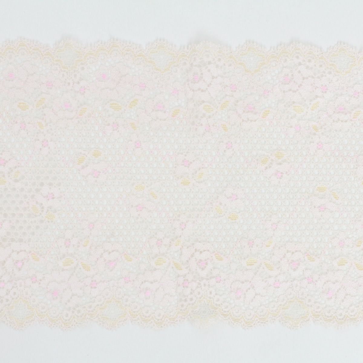 薄ピンクの可愛らしい広幅レース チュールレース カット売り ハンドメイド DIY 手芸用 アクセサリー 生地 単品 レース