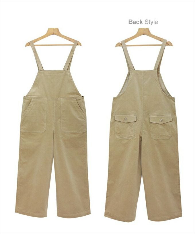 コーデュロイ ベイカー ワイド サロペット レディース ストラップ ストレッチ ポケット 女性 ボトムス ボトム ワイド ロング丈 パンツ おしゃれ オシャレ かわいい 大人 きれいめ ゆったり カジュアル 春 秋冬 シンプル オフィス 黒 サイズ M 春 秋 冬 送料無料