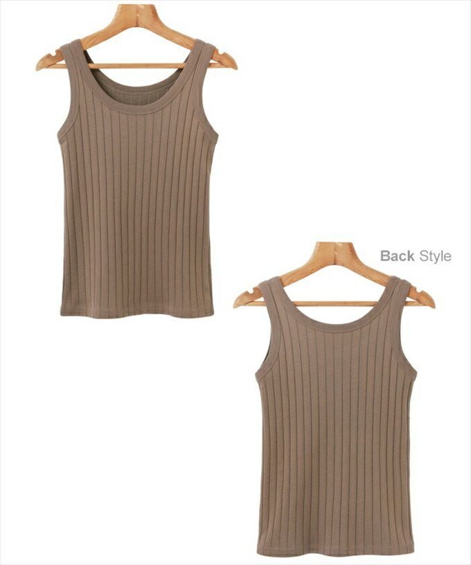 コットン フライス ワイドリブ タンクトップ レディース ラウンドネック ノースリーブ バインダー シンプル ストレッチ 袖なし おしゃれ かわいい タンク 大人 女性 きれいめ カジュアル 黒 オフィス カットソー インナー 女性 トップス M L 春 夏 春夏