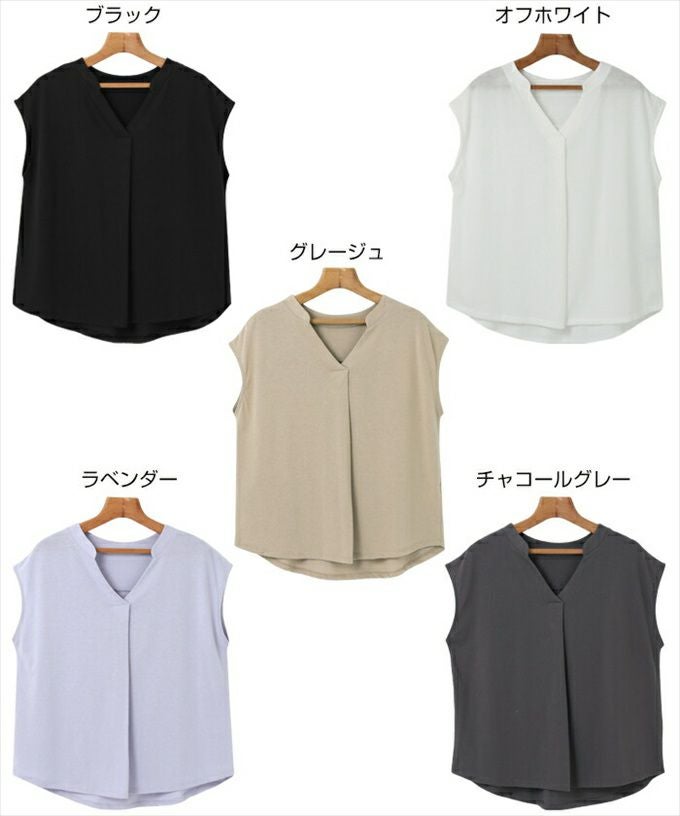 フレンチスリーブ 天竺 ブラウス見え スキッパー Tシャツ レディース Vライン カットソー 体型カバー 上品 大人 女性 きれいめ カジュアル ナチュラル 黒 白 オフィス カットソー 女性 トップス シャツ M L 春 夏 秋 春夏 シンプルトップス 送料無料