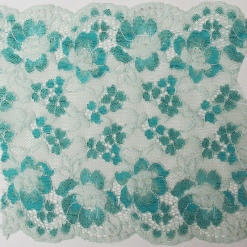 パステルグリーンの可愛らしい花柄レース ハンドメイド DIY 手芸用 アクセサリー 生地 単品 レース