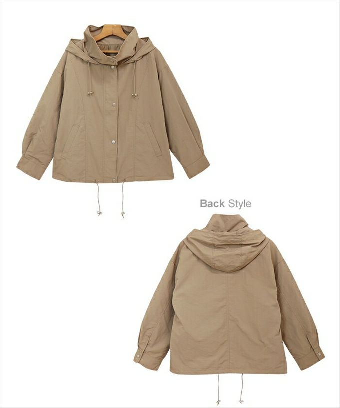 ナイロン ワッシャー マウンテンパーカー レディース アウター フード付き スナップボタン ドロップショルダー オーバーサイズ 春 秋 ライトアウター ジャケット あったか 暖か アウター 大人 きれいめ おしゃれ カジュアル ナチュラル シンプル 大人ファッション 春 秋 冬