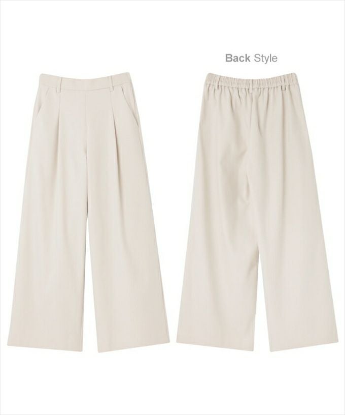 フェイクウール ウール調 オモテ起毛 ワイド タック ワイドパンツ ウエストゴム レディース ベルトループ 暖か M/Lサイズ ロングパンツ ボトムス ボトム ロング丈 楽チンパンツ おしゃれ 大人 カジュアル きれいめ 暖かい あったか M L 秋 冬 春 起毛