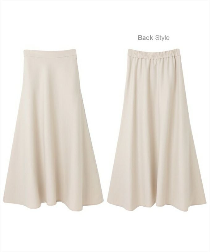 フェイクウール ウール調 オモテ起毛 ワイド マーメイド フレア ロング スカート ウエストゴム レディース 暖か ボトムス ボトム ロング丈 楽チン おしゃれ 大人 カジュアル きれいめ 暖かい あったか M L 秋 冬 春 起毛 黒 白