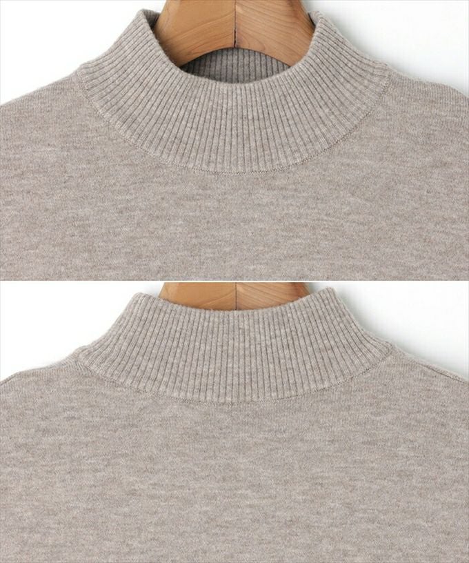 やさしい肌ざわり ハイネック 天竺 長袖 ボリューム袖 ニット セーター トップス レディース ストレッチ ドロップショルダー 体型カバー 大人 女性 きれいめ おしゃれ カジュアル ナチュラル オフィス 女性 TOPS 大人ファッション 春 秋 冬 秋冬 シンプル ニットトップス