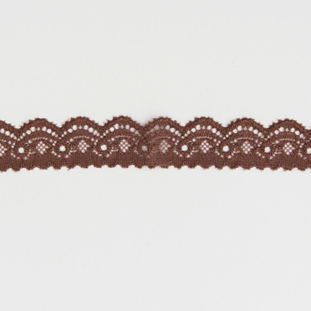 幾何学柄の細巾ストレッチレース (幅 約1.5cm) 手芸用 アクセサリー 生地 単品 レース