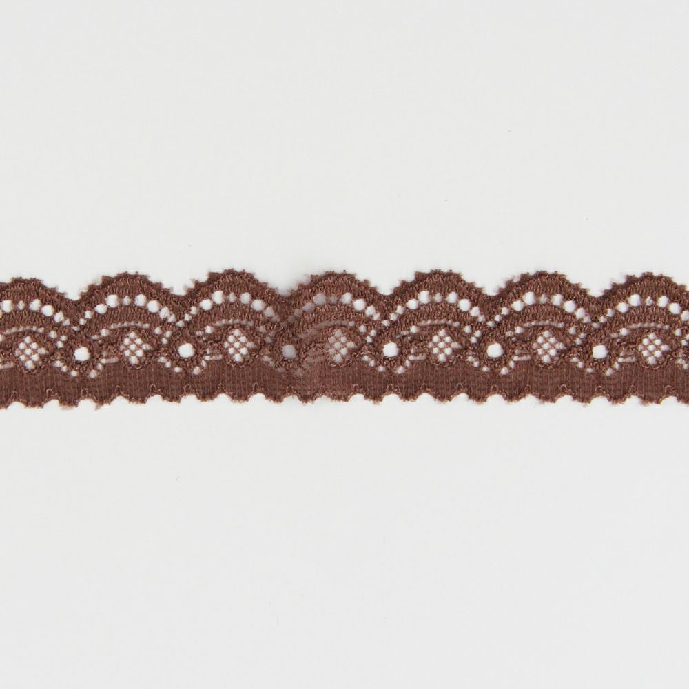 幾何学柄の細巾ストレッチレース (幅 約1.5cm) 手芸用 アクセサリー 生地 単品 レース