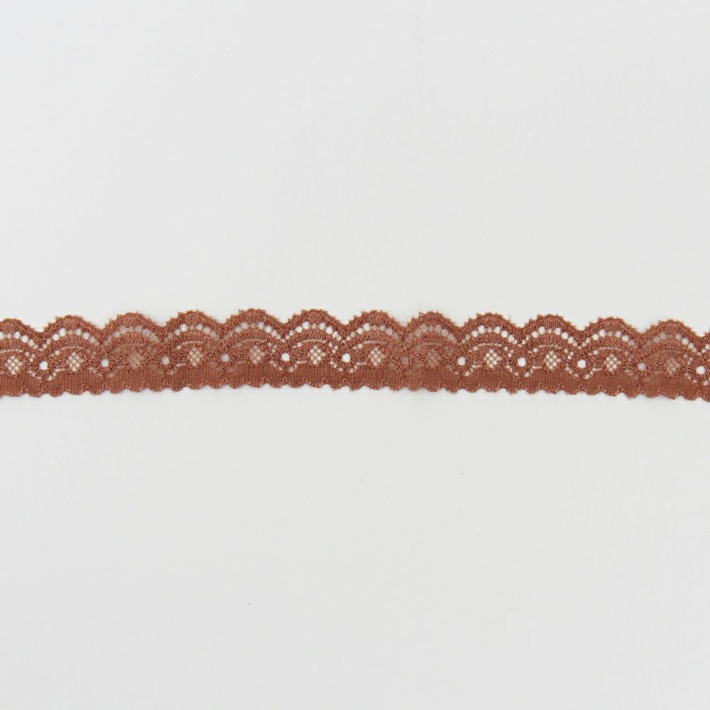 幾何学柄の細巾ストレッチレース (幅 約1.5cm) 手芸用 アクセサリー 生地 単品 レース