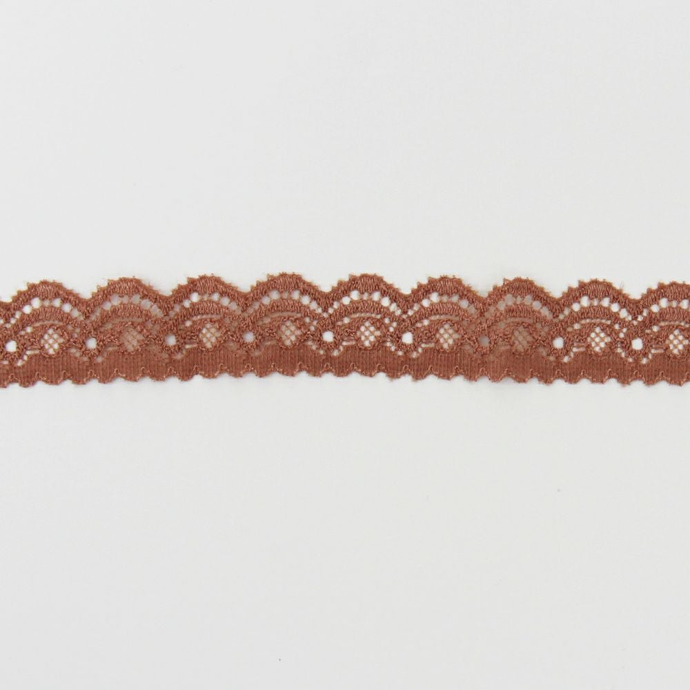 幾何学柄の細巾ストレッチレース (幅 約1.5cm) 手芸用 アクセサリー 生地 単品 レース