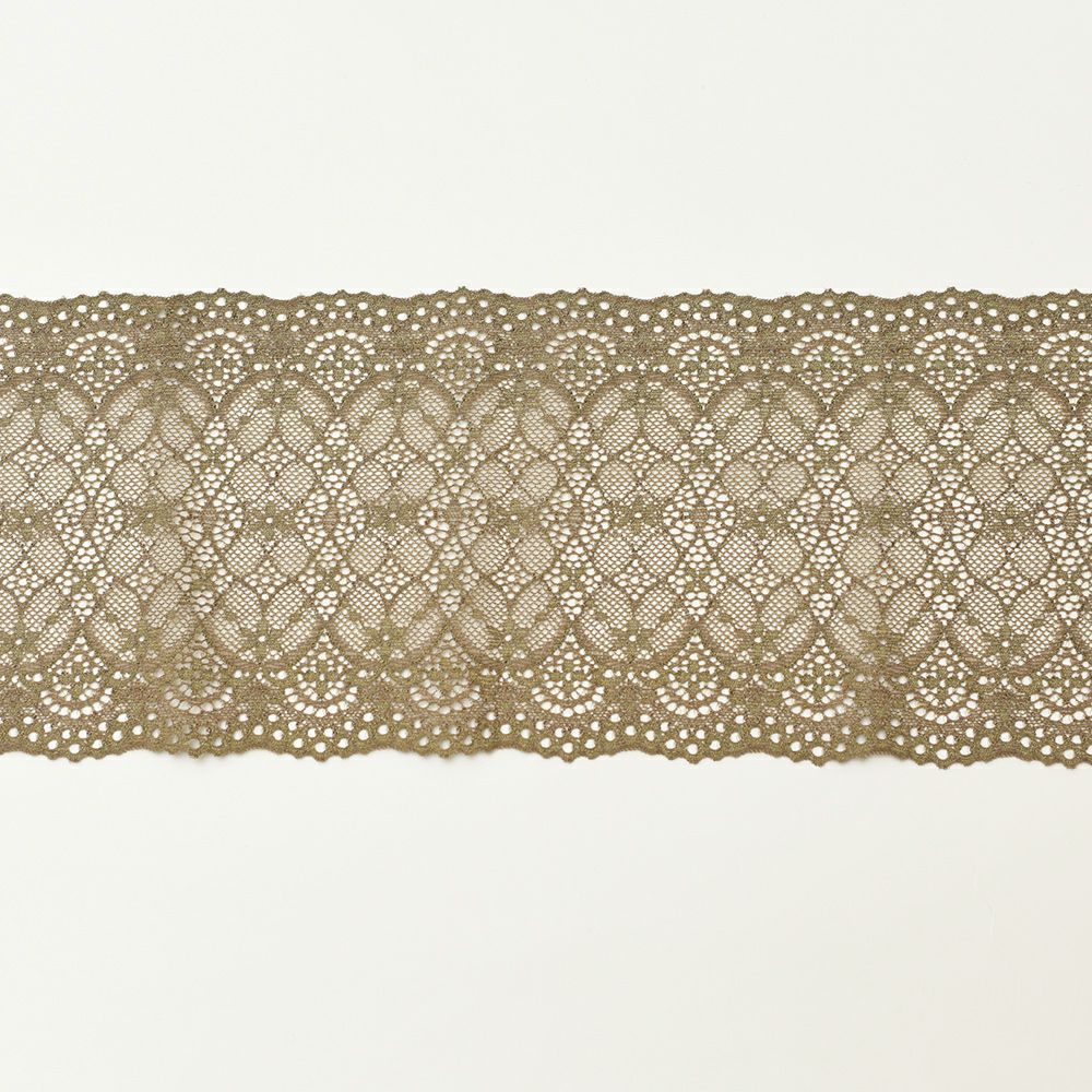幾何学柄　広幅ストレッチレース (幅 約11.5cm) 手芸用 アクセサリー 生地 単品 レース