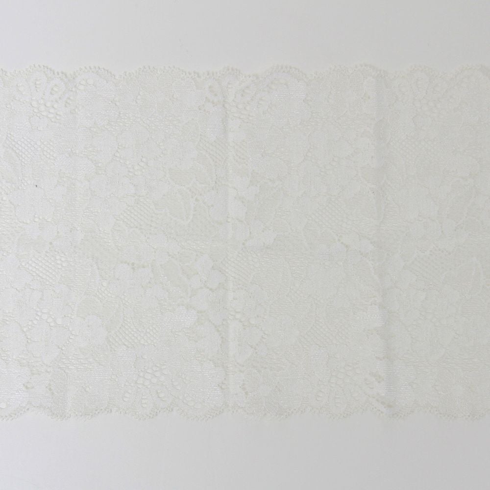 小花柄　広幅ストレッチレース (幅 約15cm) 手芸用 アクセサリー 生地 単品 レース