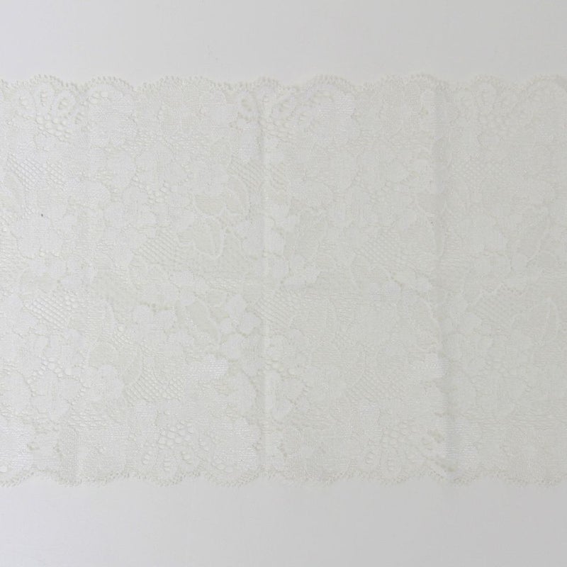 小花柄　広幅ストレッチレース (幅 約15cm) 手芸用 アクセサリー 生地 単品 レース