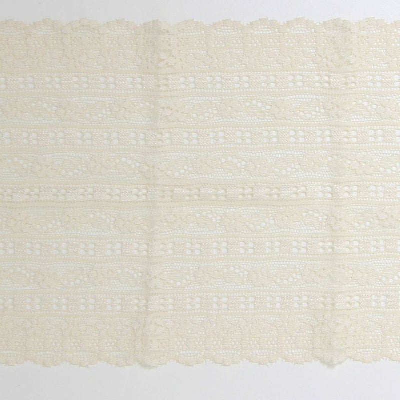 小花の幾何学柄　広幅ストレッチレース (幅 約15.5cm) 手芸用 アクセサリー 生地 単品 レース