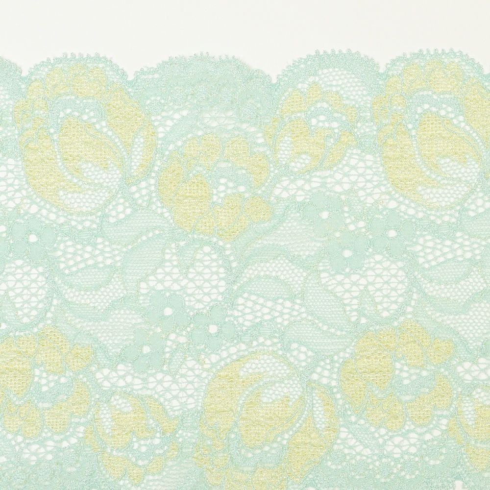 ミントグリーンの花柄レース (幅 約10.5cm) 手芸用 アクセサリー 生地 単品 レース 