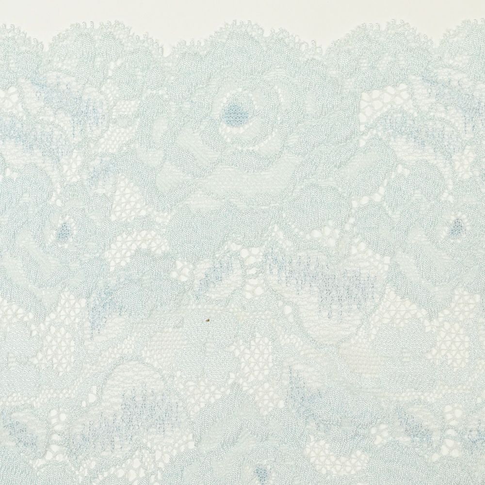 爽やかなブルーの花柄レース (幅 約14.5cm) 手芸用 アクセサリー 生地 単品 レース