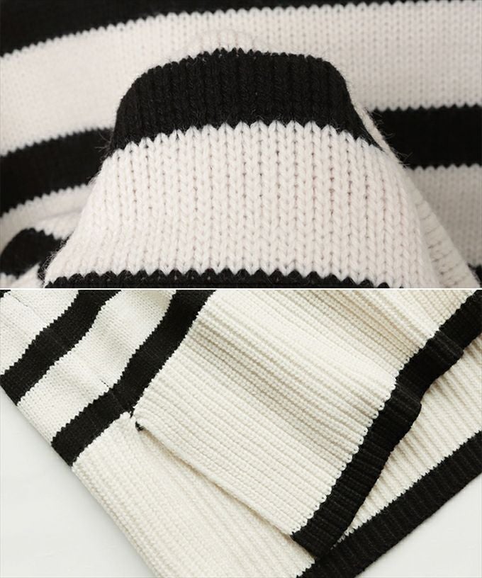 天竺編み ボーダー タートルネック 長袖 ニット トップス レディース オーバーサイズ 体型カバー ローゲージ あたたかい 暖か 体型カバー 大人 女性 きれいめ おしゃれ カジュアル ナチュラル オフィス 女性 TOPS 大人ファッション 春 秋 冬 秋冬 シンプル ニットトップス