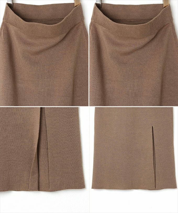 ジャガード ニット タイト スカート ウエストゴム レディース カジュアル ストレッチ Iライン スタイルアップ スリット入り ニットスカート ボトムス ボトム ロング丈 楽チン おしゃれ かわいい 大人 学生 カジュアル きれいめ ナチュラル SK ロングスカート M 春 秋 冬