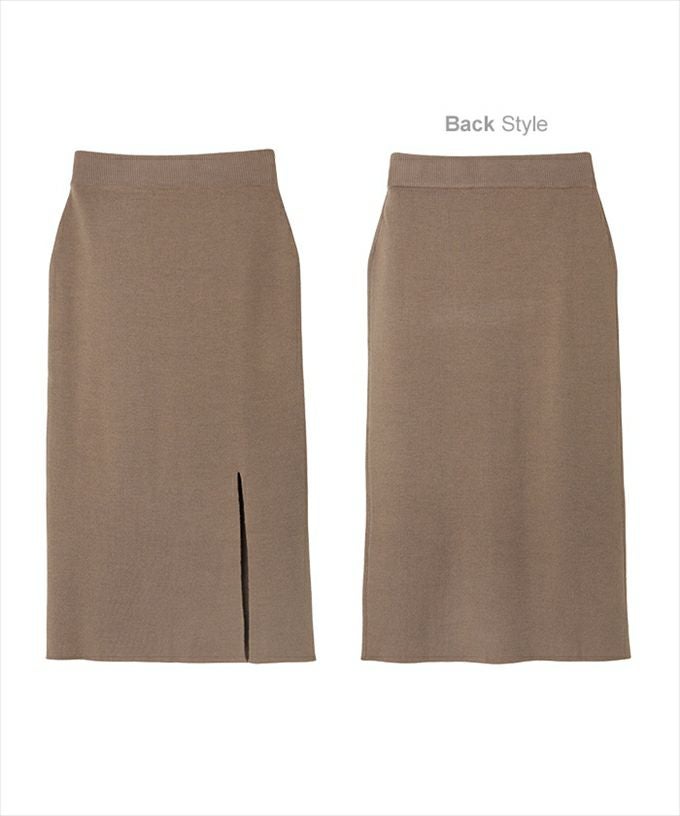 ジャガード ニット タイト スカート ウエストゴム レディース カジュアル ストレッチ Iライン スタイルアップ スリット入り ニットスカート ボトムス ボトム ロング丈 楽チン おしゃれ かわいい 大人 学生 カジュアル きれいめ ナチュラル SK ロングスカート M 春 秋 冬