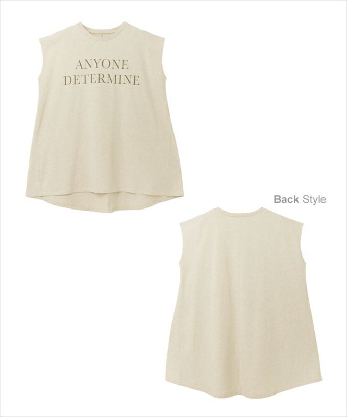 ロゴプリント フレンチスリーブ Tシャツ レディース Aライン チュニック コットン天竺 クルーネック フェミニン カジュアル コットン100％ 体型カバー 抜け感 トップス 女性 きれいめ おしゃれ かわいい 女性 大人ファッション 春 夏 秋 綿100％ M 送料無料