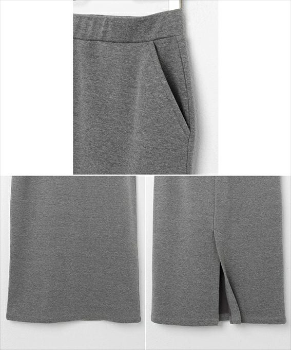 ウエストゴム 裏フリース タイトスカート レディース リラックス セットアップ ストレートシルエット Iライン コットン混 バックスリット サイドポケット 防寒 暖か 楽ちん ロングスカート 上品 ボトムス おしゃれ 大人 ファッション きれいめ カジュアル 秋 冬 送料無料