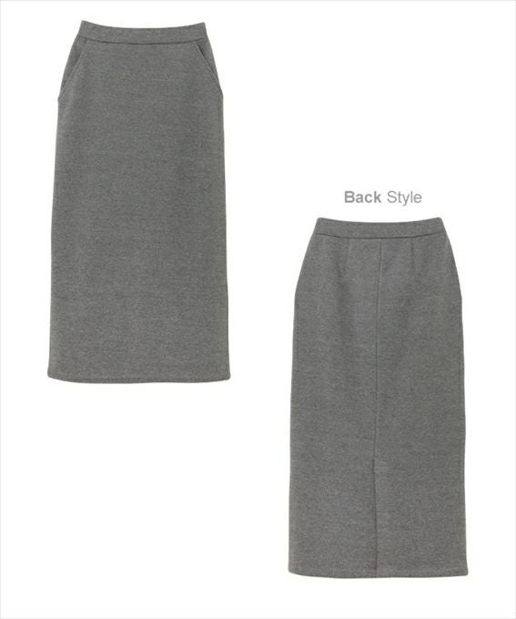 ウエストゴム 裏フリース タイトスカート レディース リラックス セットアップ ストレートシルエット Iライン コットン混 バックスリット サイドポケット 防寒 暖か 楽ちん ロングスカート 上品 ボトムス おしゃれ 大人 ファッション きれいめ カジュアル 秋 冬 送料無料