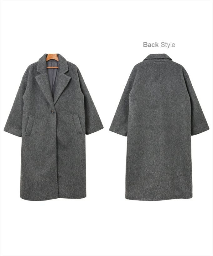 ニット シャギー ロング丈 チェスター コート レディース アウター 羽織り ドロップショルダー フェイクウール テーラード M/Lサイズ 暖か トレンド 暖かい アウター 大人 きれいめ おしゃれ カジュアル 女性 大人 秋 冬 送料無料 アウター ロング丈 M