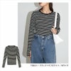 無地 ボーダー クルーネック サムホール リブ ニット トップス レディース ベーシック 長袖 指穴 指ぬき ストレッチ インナー ジャスト丈 シンプル トレンド きれいめ おしゃれ かわいい カジュアル オフィス 女性 春 秋 冬 レディース トップスシンプル セーター