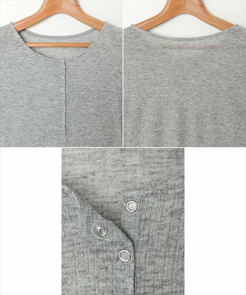 ヘンリーネック シアー トップス レディース 長袖トップス カットソー プルオーバー ロングtシャツ リブトップス 体型カバー 長袖 リブ スナップボタン 楽ちん リラックス カジュアル シンプル ナチュラル おしゃれ 長袖トップス 上品 春 夏 秋 送料無料 【mail】 t03