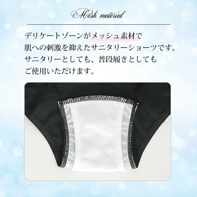 吸水 サニタリー ショーツ 夜用 寝るとき用 シンプル 無地 黒 サニタリーショーツ サニタリー パンツ 羽根付ナプキン対応 下着 レディース 羽根付き 対応 大きいサイズ M L LL 黒 吸水 漏れ 漏れる 就寝 生理ショーツ 防水布付き 響かない おしゃれ 春夏 秋冬【mail】