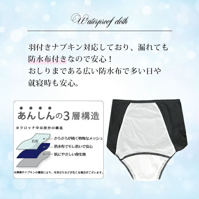 吸水 サニタリー ショーツ 夜用 寝るとき用 シンプル 無地 黒 サニタリーショーツ サニタリー パンツ 羽根付ナプキン対応 下着 レディース 羽根付き 対応 大きいサイズ M L LL 黒 吸水 漏れ 漏れる 就寝 生理ショーツ 防水布付き 響かない おしゃれ 春夏 秋冬【mail】