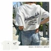 プリント ロゴ 刺繍入り 半袖 Tシャツ レディース トップス 半袖トップス カットソー ロゴTシャツ オーバーサイズ 体型カバー ゆったり 綿 コットン100％ 薄手 コーマ天竺 S M 真夏 春夏 春 夏 秋 ナチュラル 半袖Tシャツ おしゃれ かわいい 綿100％ 送料無料 【mail】 t03