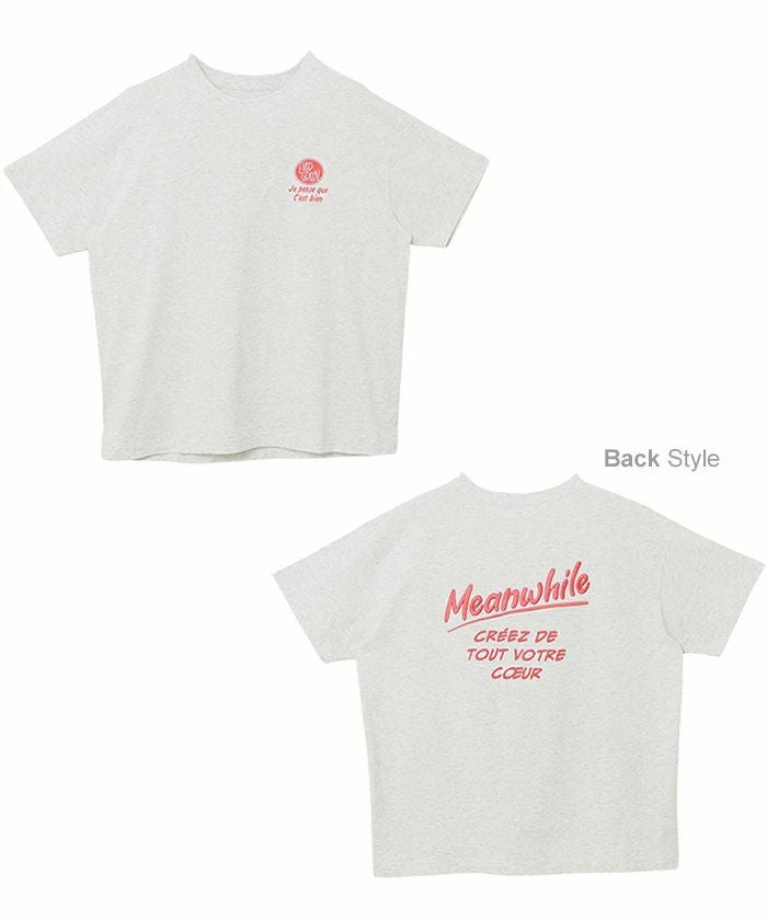 プリント ロゴ 刺繍入り 半袖 Tシャツ レディース トップス 半袖トップス カットソー ロゴTシャツ オーバーサイズ 体型カバー ゆったり 綿 コットン100％ 薄手 コーマ天竺 S M 真夏 春夏 春 夏 秋 ナチュラル 半袖Tシャツ おしゃれ かわいい 綿100％ 送料無料 【mail】 t03