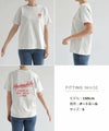プリント ロゴ 刺繍入り 半袖 Tシャツ レディース トップス 半袖トップス カットソー ロゴTシャツ オーバーサイズ 体型カバー ゆったり 綿 コットン100％ 薄手 コーマ天竺 S M 真夏 春夏 春 夏 秋 ナチュラル 半袖Tシャツ おしゃれ かわいい 綿100％ 送料無料 【mail】 t03
