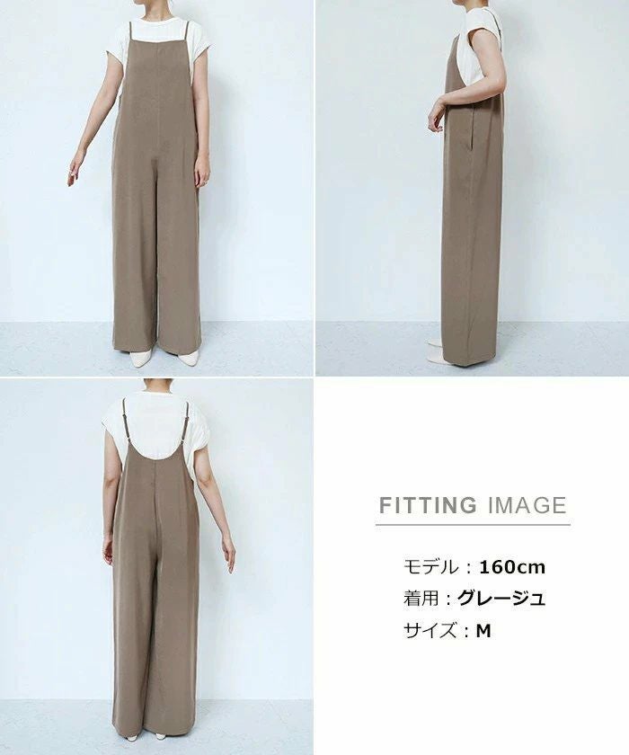 とろみ素材 スクエアネック サロペット レディース ワイド スクエアネック ストラップ 細見え きれいめ サイドポケット 楽ちん トレンド感 セレモニー 春夏 秋冬 evernavy エバーネイビー 大人 ファッション きれいめ ゆったり オフィス カジュアル ナチュラル 送料無料 t03