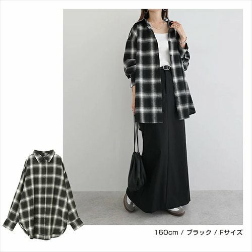 2way チェック シャツ ブラウス キャミソール ビスチェ レディース トップス チェックシャツ 長袖シャツ カーディガン 羽織り 軽アウター オーバーサイズ 体型カバー ゆったり 楽ちん 長袖 オフショル チェック柄 起毛 カジュアル トレンド オールシーズン 春 夏 秋 冬 t04