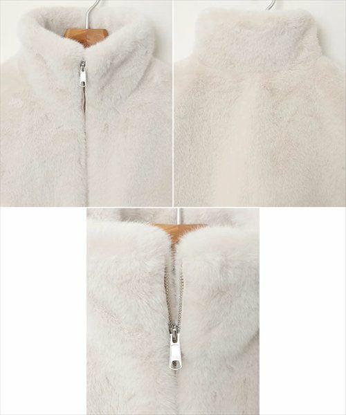 ショート丈 ファー スタンド ブルゾン レディース アウター ボアコート ファーコート ファーベスト ブルゾン ジャンパー 羽織り 体型カバー ゆったり ボリューム袖 ジップ フェイクファー 起毛 セレモニー 秋服 冬服 あったか 暖か 防寒オフィス 女性 ジップ 春 秋 冬 t04