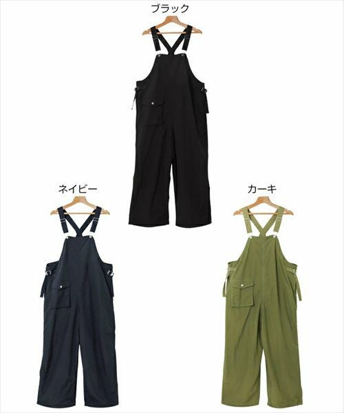 ワーク ワイド サロペット レディース ボトム オーバーオール オールインワン パンツ ワイドパンツ ジョガーパンツ キャミサロペット ズボン 体型カバー 太ももカバー ゆったり 楽ちん イージーケア 2way ポケット ノースリーブ カジュアル 春 夏 秋 冬 送料無料 t04