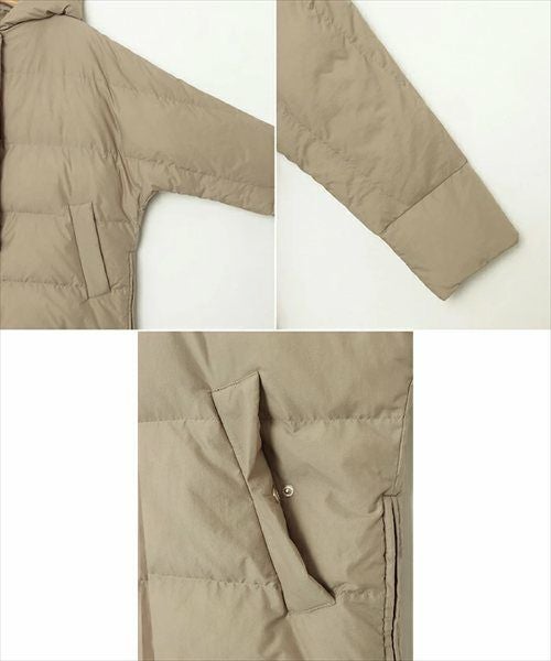 ドルマン サイドジップ ダウンジャケット レディース フレンチダウン コート アウター 羽織り オーバーサイズ 体型カバー ゆったり 楽ちん ミドル丈 ポケット フード 軽量 きれいめ おしゃれ カジュアル 冬服 あったか 暖か 防寒 秋冬 春 秋 冬 evernavy エバーネイビー t04