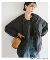 ノーカラー サイドジップ ダウンジャケット レディース フレンチダウン ノーカラージャケット コート 羽織り オーバーサイズ 体型カバー ゆったり ドルマン ポケット 軽量 きれいめ カジュアル 冬服 あったか 暖か 防寒 S M 秋冬 春 秋 冬 evernavy エバーネイビー t04