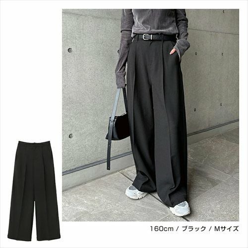 タック スラックス ワイド パンツ レディース ボトム ワイドパンツ タックパンツ リネンパンツ ズボン ウエストゴム 体型カバー 太ももカバー ゆったり 楽ちん ハイウエスト 美脚 ポケット きれいめ オフィス カジュアル セットアップ M L 春夏 秋冬 春 夏 秋 冬 t04 mail