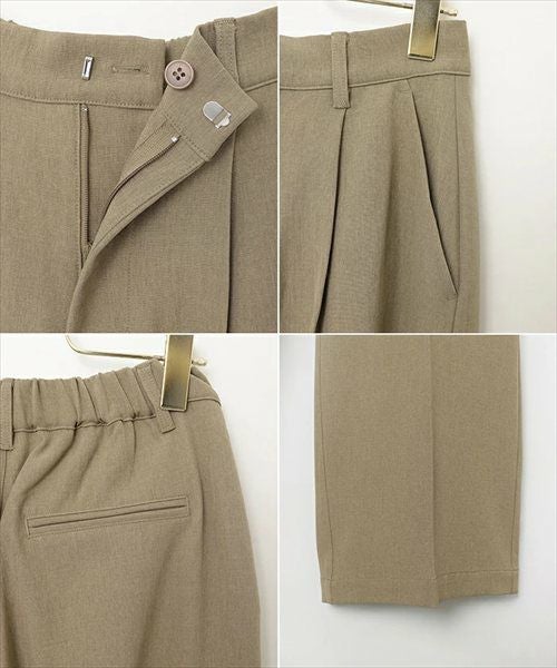 タック スラックス ワイド パンツ レディース ボトム ワイドパンツ タックパンツ リネンパンツ ズボン ウエストゴム 体型カバー 太ももカバー ゆったり 楽ちん ハイウエスト 美脚 ポケット きれいめ オフィス カジュアル セットアップ M L 春夏 秋冬 春 夏 秋 冬 t04 mail