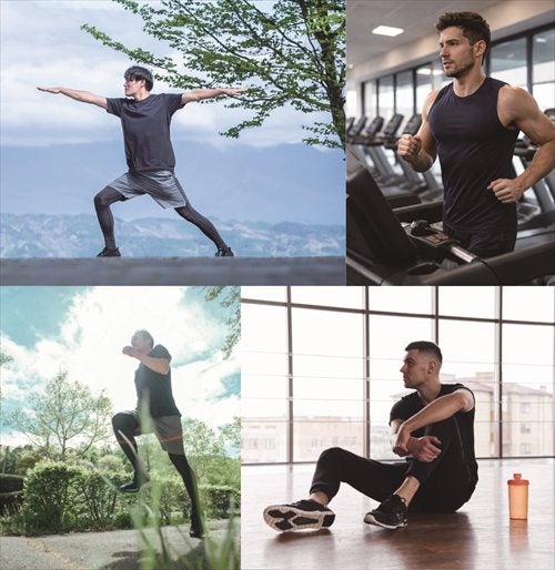 SUBROSA ( サブローザ ) × phiten メンズ 男性 クルーネック モックネック アンダーシャツ ウエア 丸首 長袖 シャツ スポーツ スポーツウエア ファイテン インナー サポート 吸水 速乾 UV 紫外線 カット 汗 臭い 消臭 快適 ランニング アクアチタン 黒 春 夏 秋 冬 mail