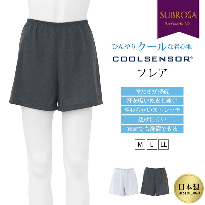 日本製 クールセンサー COOL ペチコート パンツ 接触冷感 ペチパンツ キュロット 35cm丈 ショート 短い ぺチコートパンツ 下着 レディース 冷感 涼しい ひんやり クール 冷たい 浴衣 肌着 吸水速乾 股ずれ 防止 インナー 透け防止 透けない 春 夏 秋 汗 タップパンツ mail